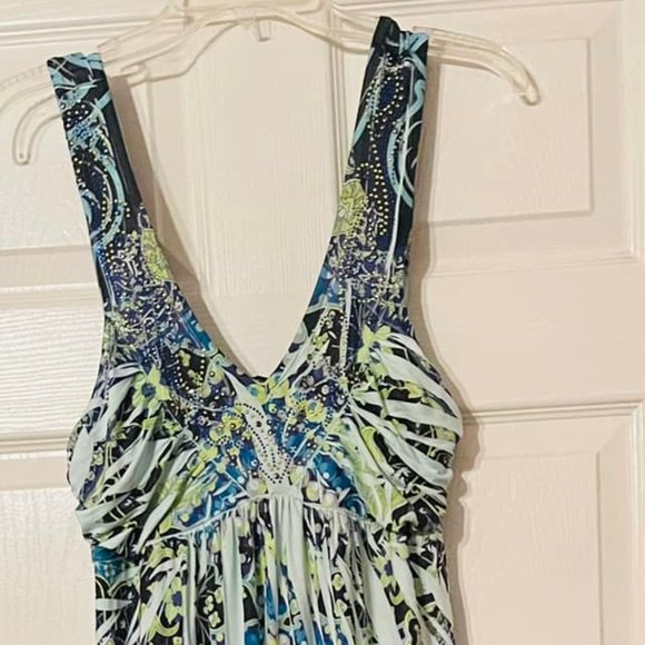 Women Ladies sz. LARGE  Floral Maxi Dress Cocktail Party  Summer Beach Sundress. - Picture 1 of 7